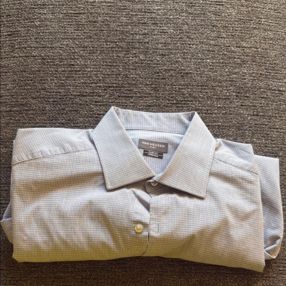 Van Heusen Blue Dress Shirt Classic Style